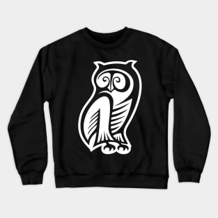 Owl Symbol White Crewneck Sweatshirt